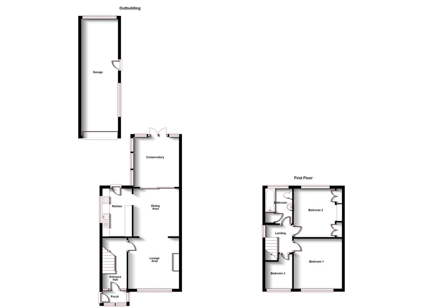 Floorplans For Newbold Road, Newbold, Rugby