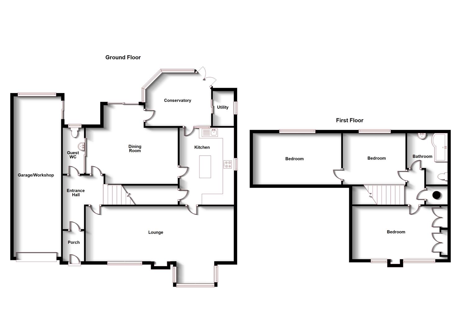 Floorplans For Juliet Drive, Woodlands, Rugby