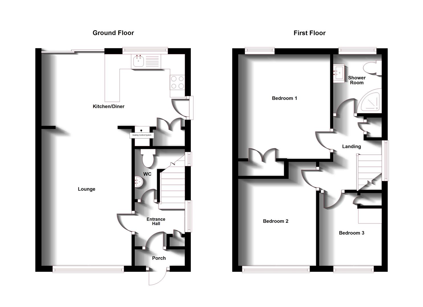 Floorplans For Cunningham Way, Bilton, Rugby