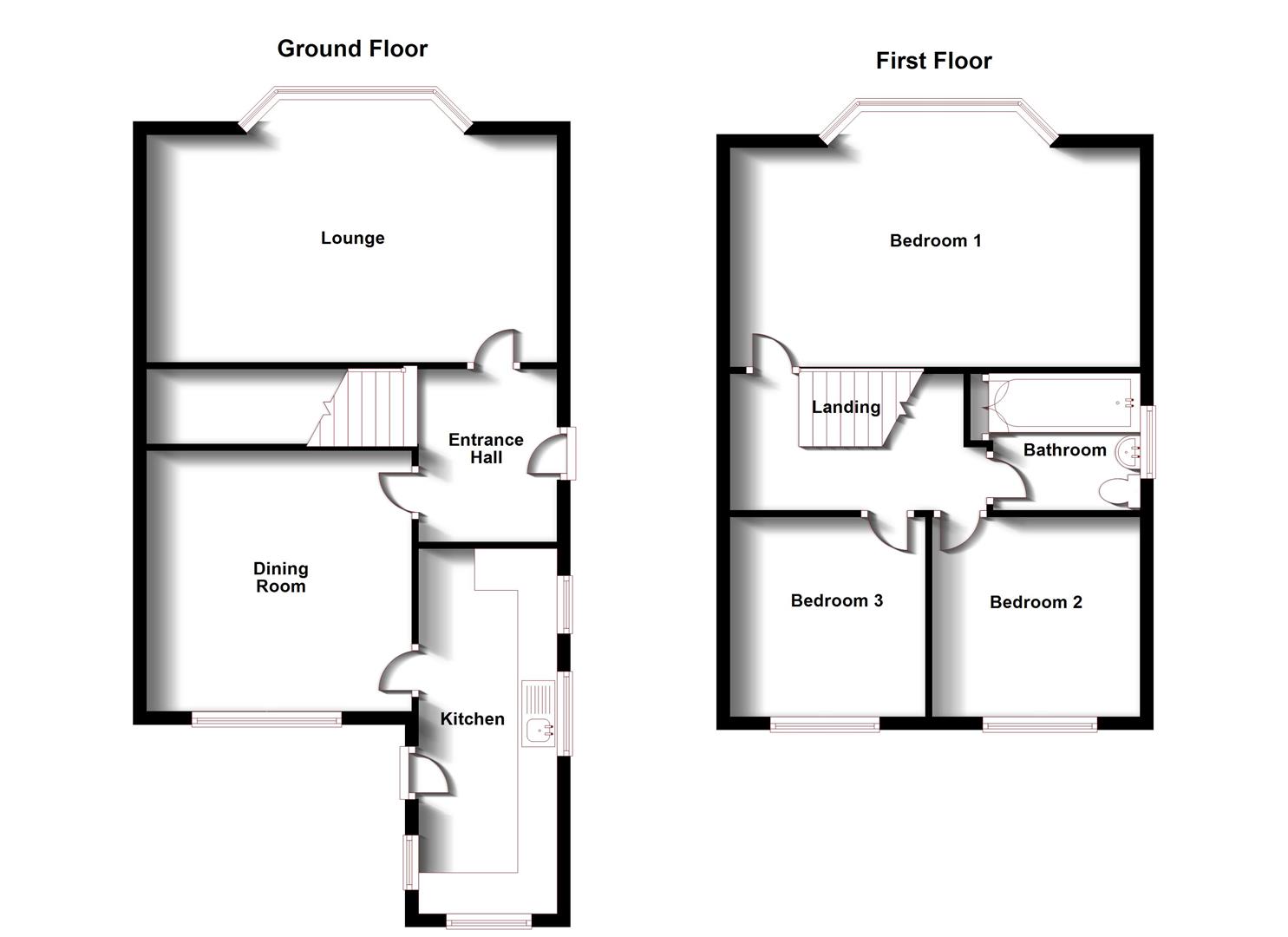 Floorplans For Kirkby Road, Hillmorton, Rugby