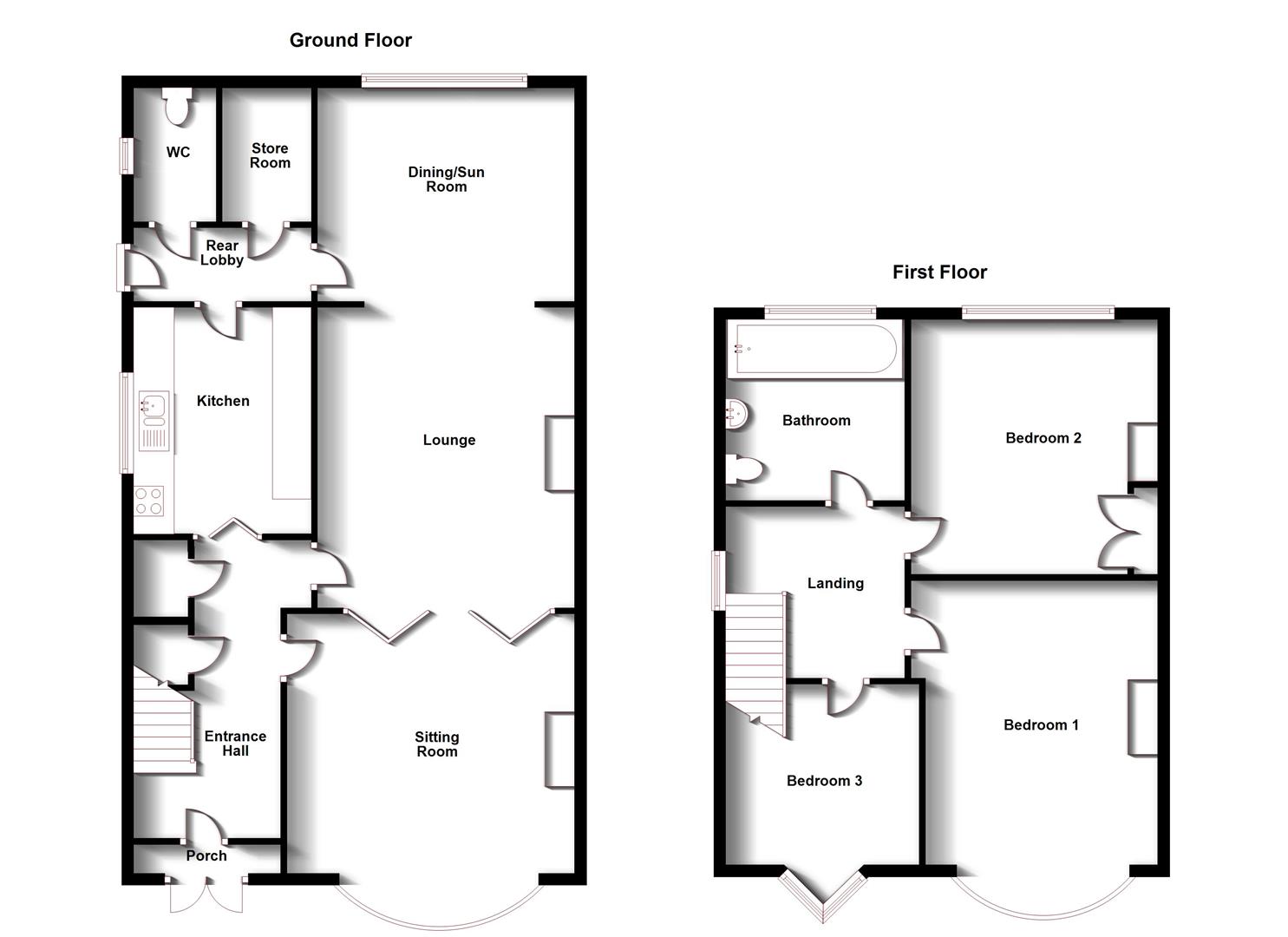 Floorplans For Hillary Road, Bilton, Rugby