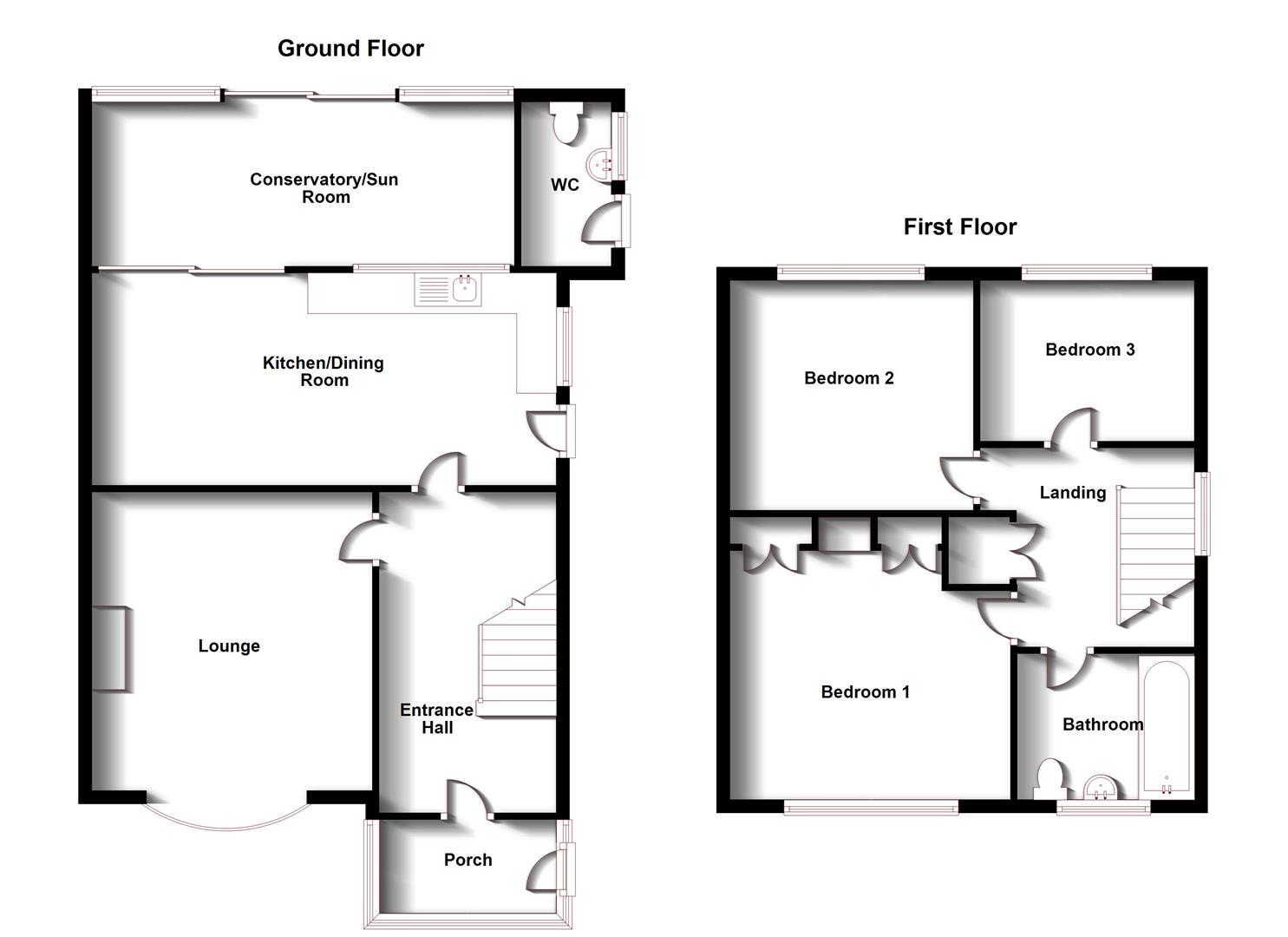 Floorplans For Alwyn Road, Bilton, Rugby