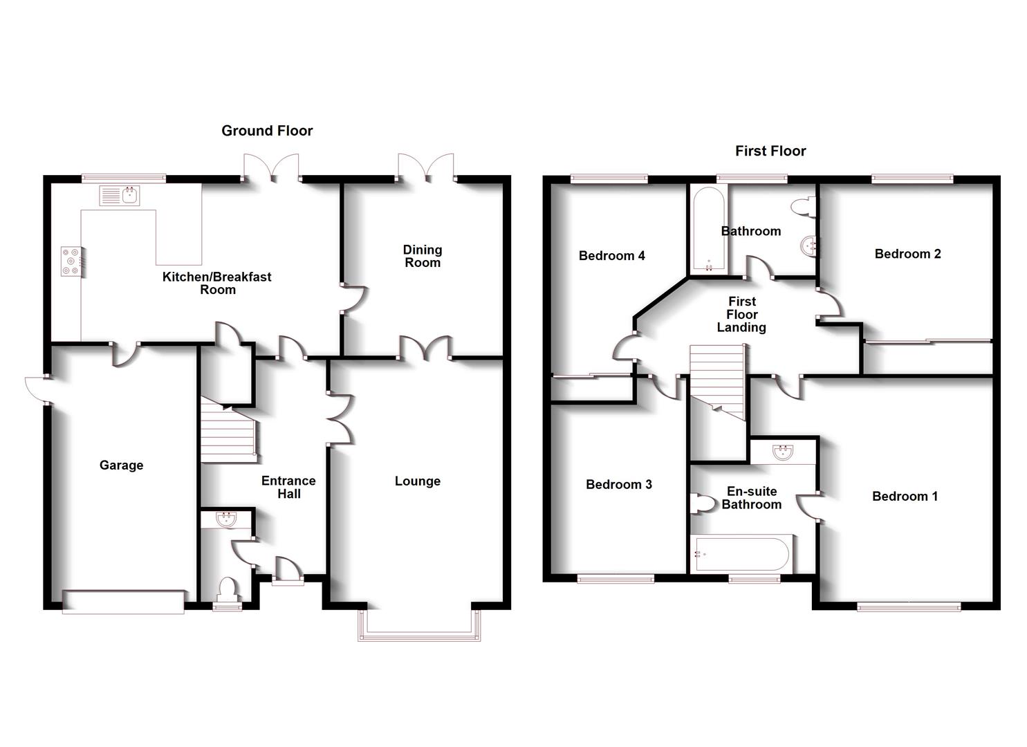 Floorplans For Orchid Way, Boughton Vale, Rugby
