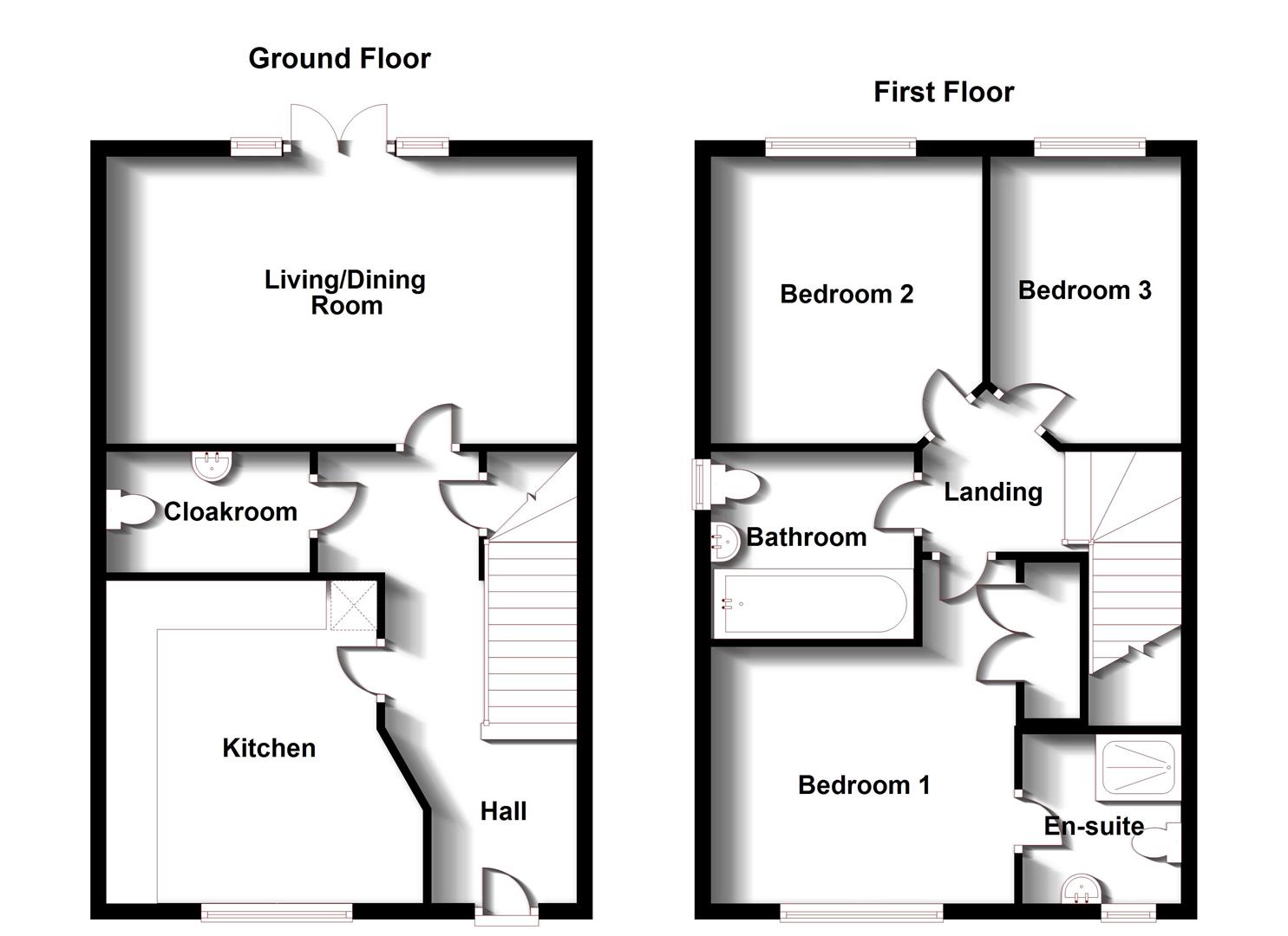 Floorplans For Baker Street, Rugby