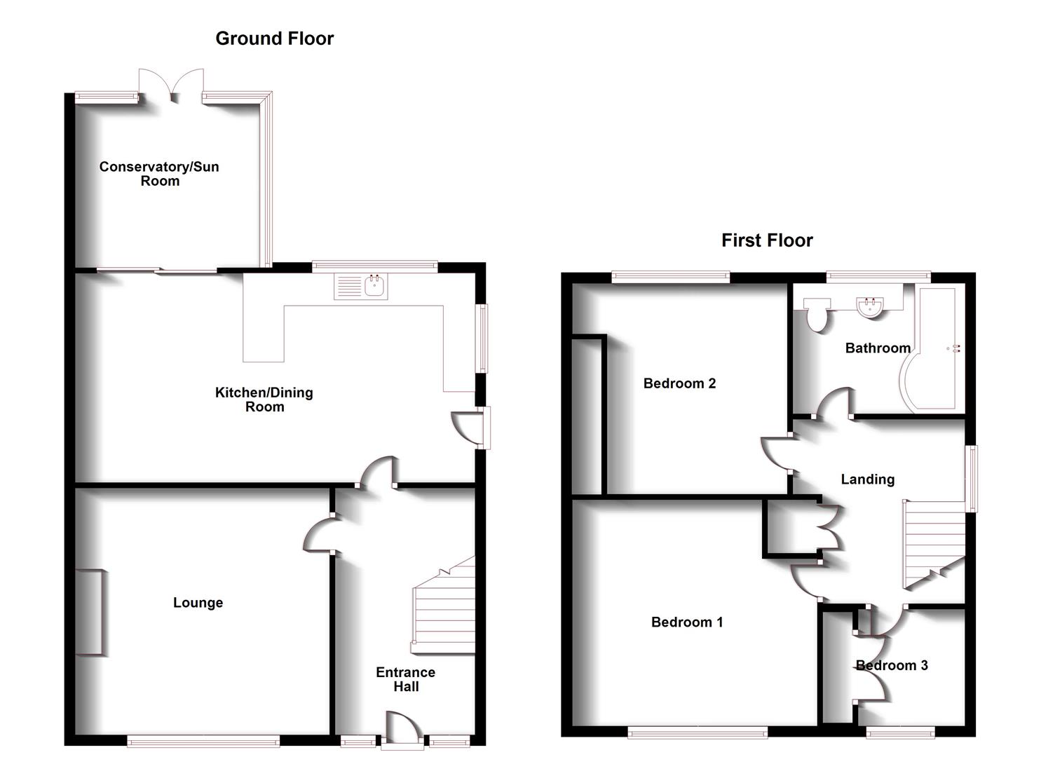 Floorplans For Alwyn Road, Bilton, Rugby