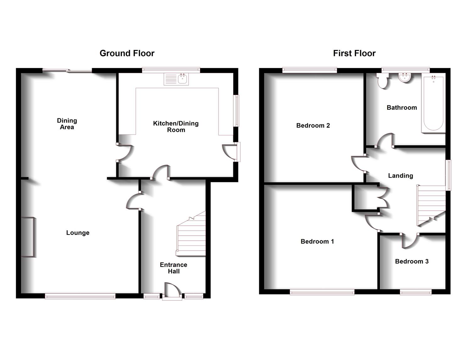 Floorplans For Macaulay Road, Shakespeare Gardens, Rugby