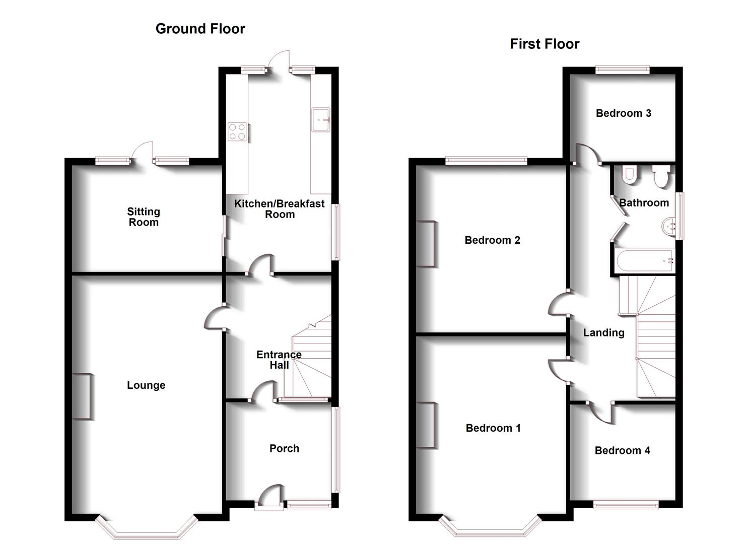 Floorplans For Bloxam Gardens, Rugby