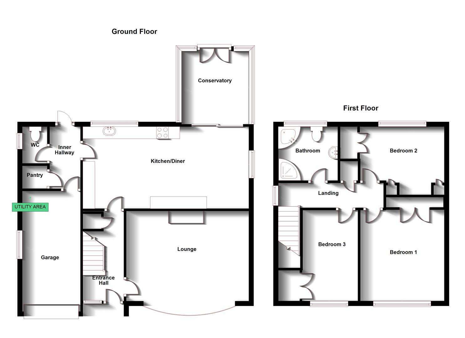 Floorplans For Alwyn Road, Bilton, Rugby