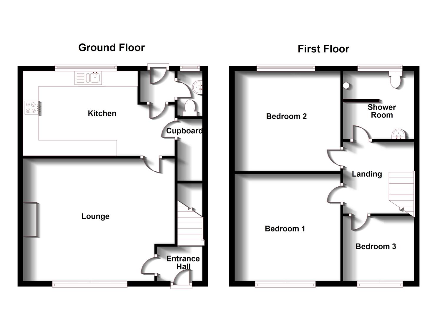 Floorplans For Chamberlain Road, Hillmorton, Rugby