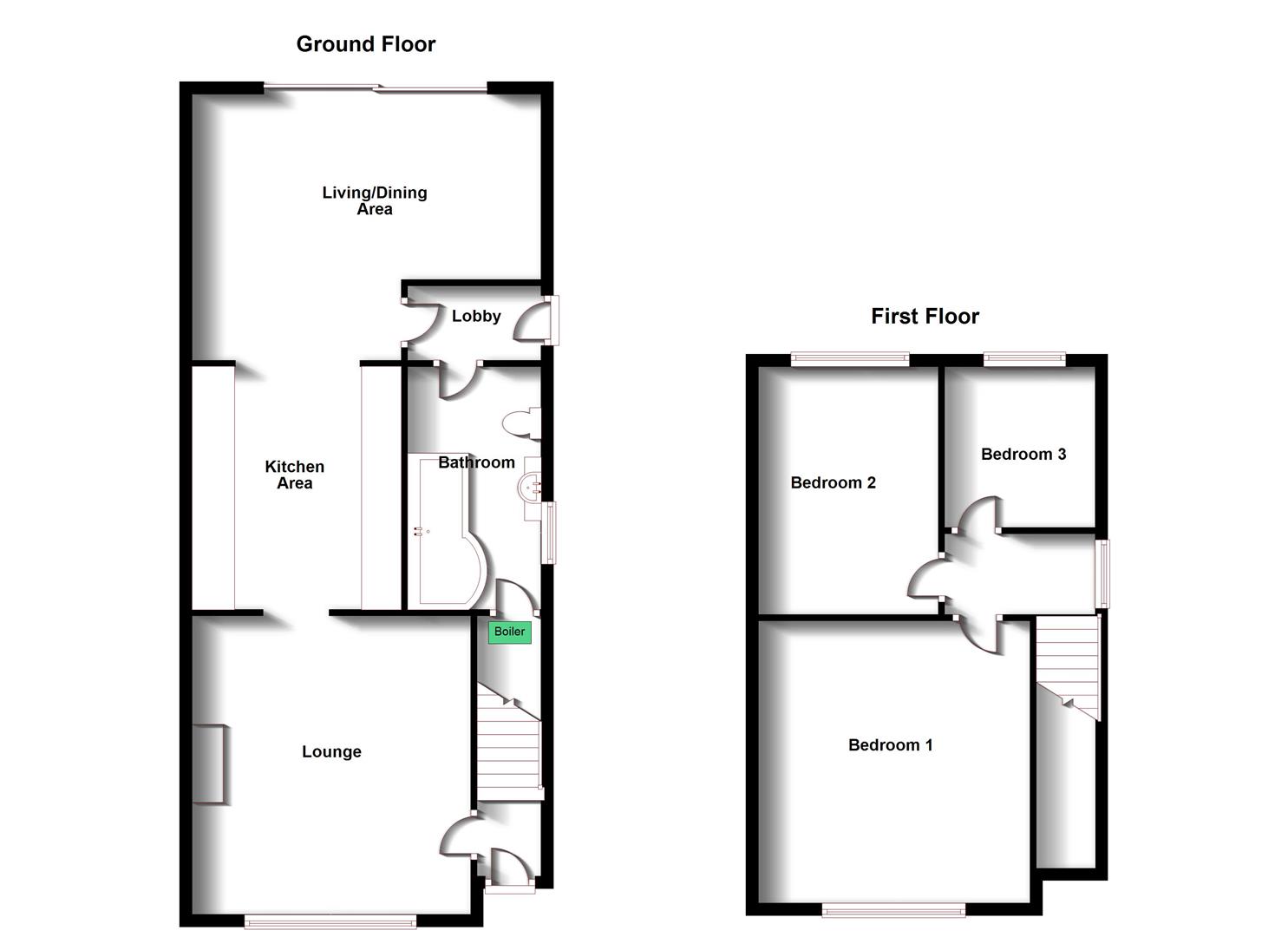 Floorplans For Shenstone Avenue, Hillmorton, Rugby
