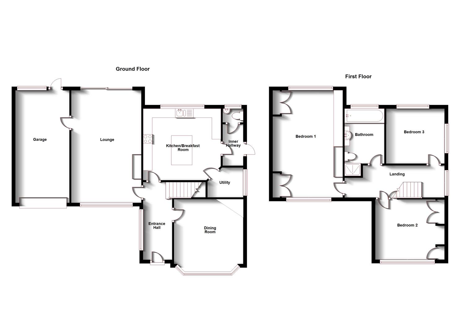 Floorplans For Bilton Road, Bilton, Rugby