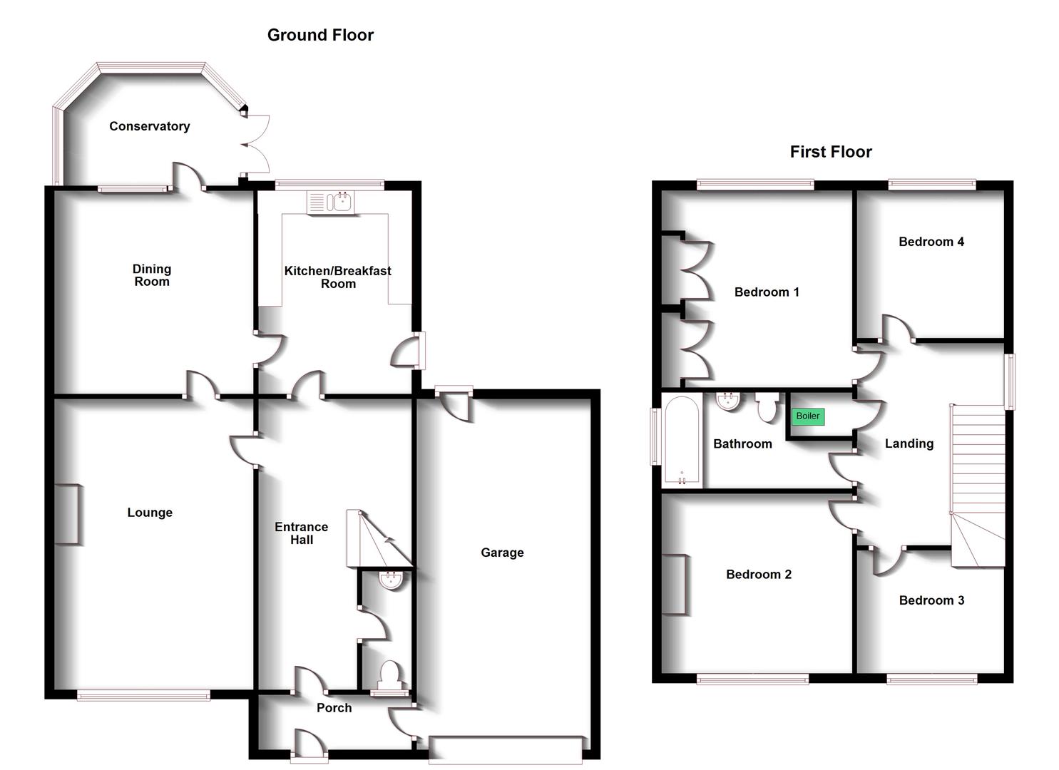 Floorplans For Northampton Lane, Dunchurch, Rugby