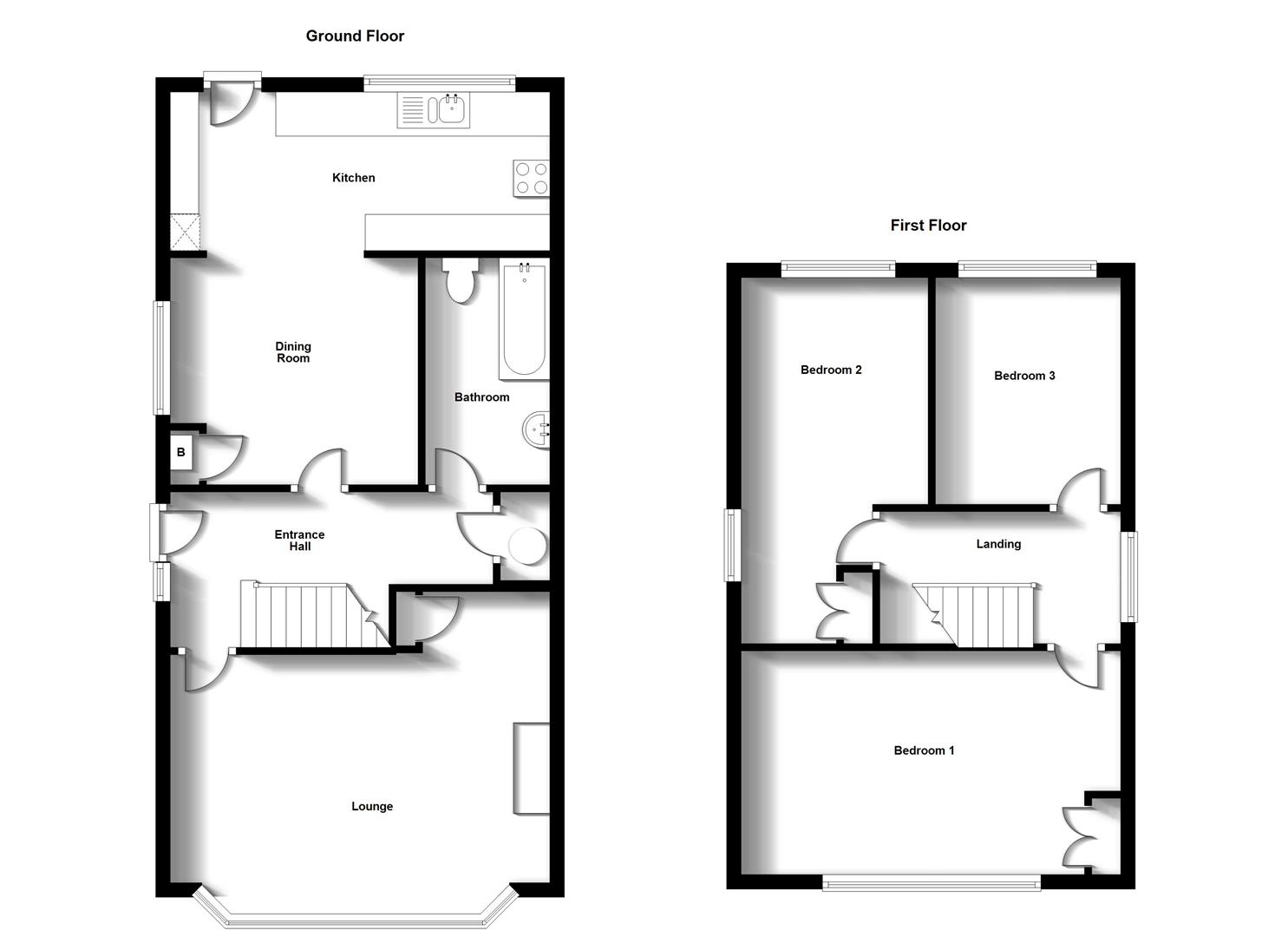 Floorplans For Epsom Road, Bilton,Rugby