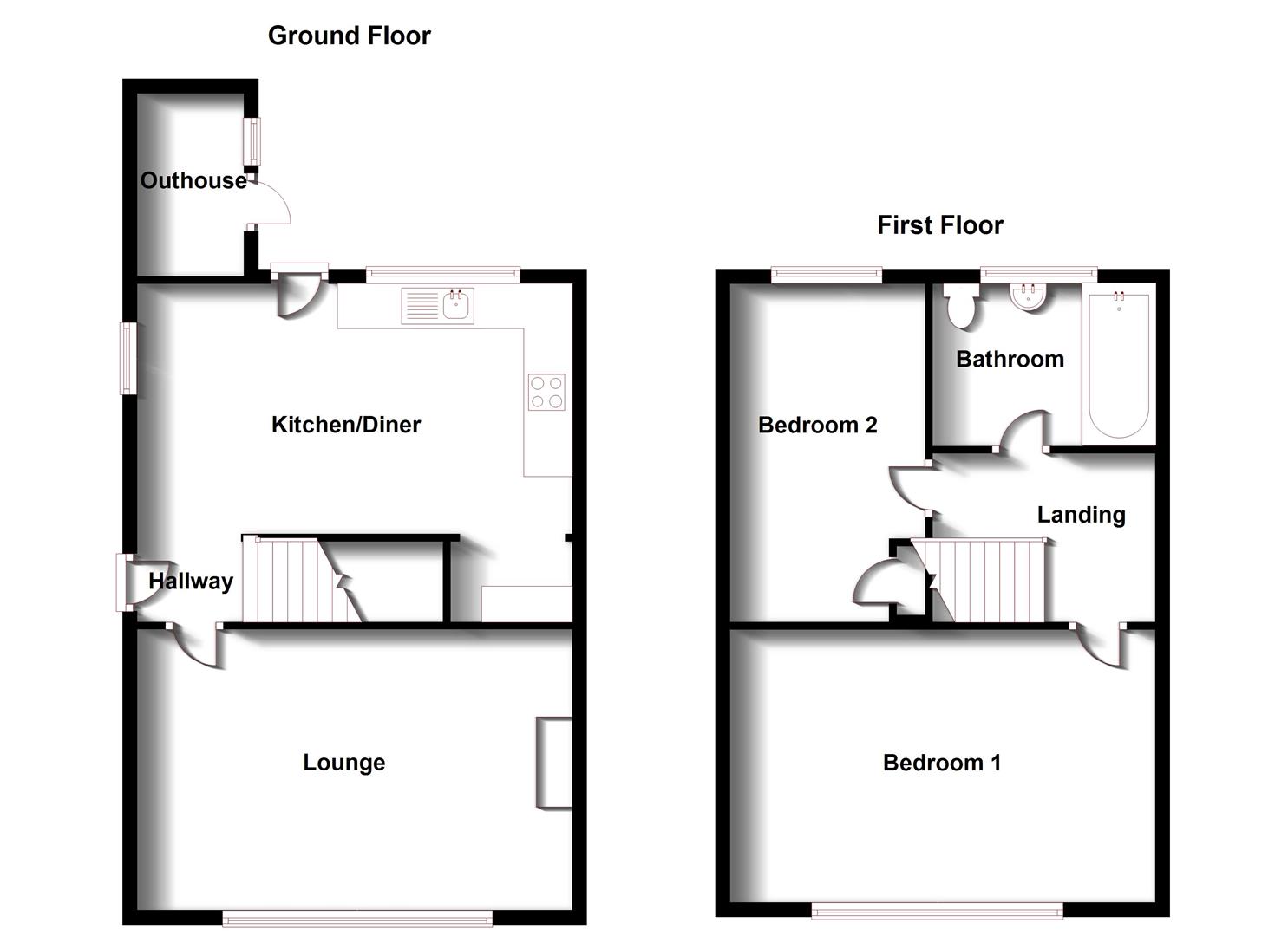 Floorplans For Southfield Road, Rugby