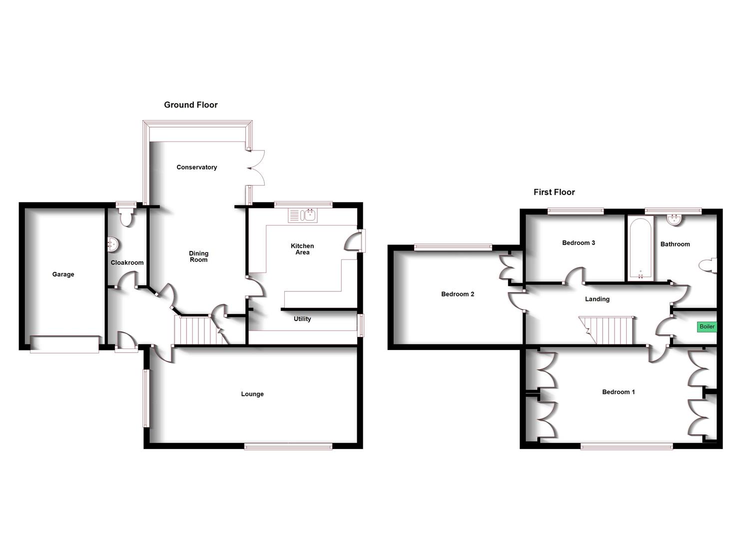 Floorplans For Carlton Road, Rugby
