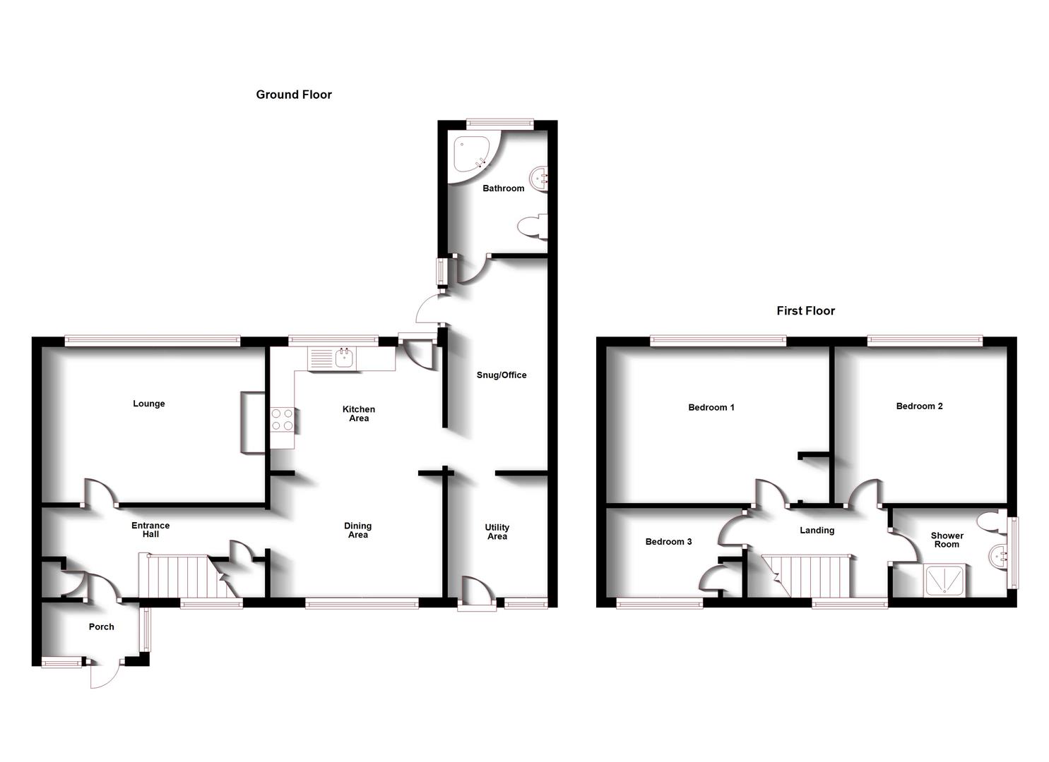 Floorplans For Lawford Lane, Bilton, Rugby