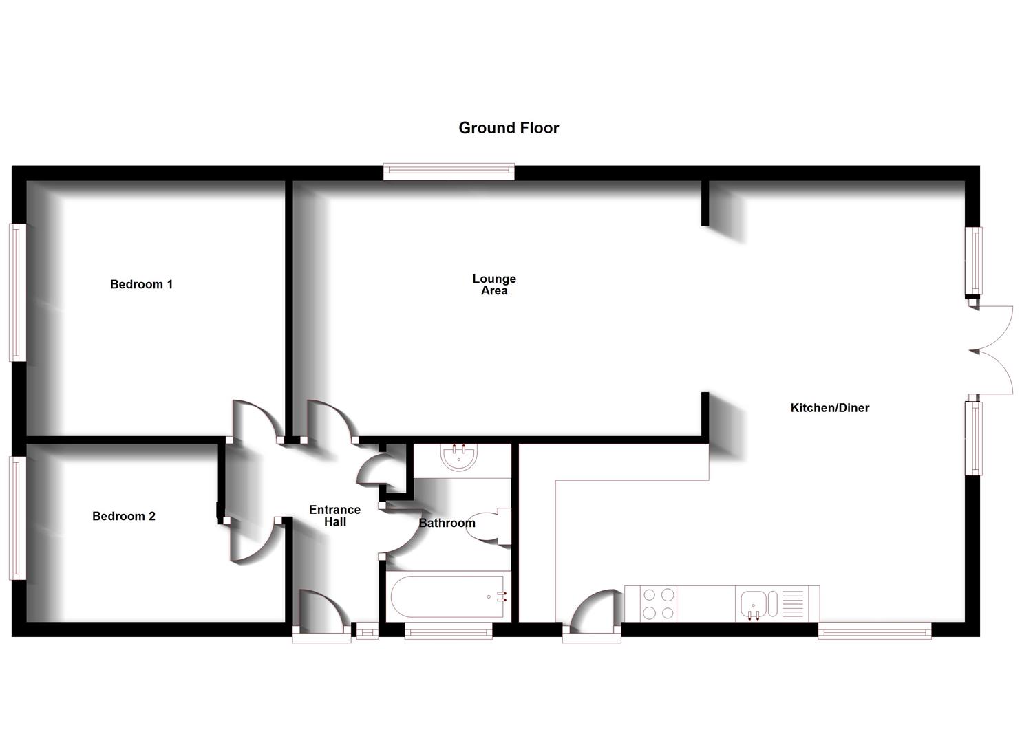 Floorplans For Falstaff Drive, Woodlands, Rugby