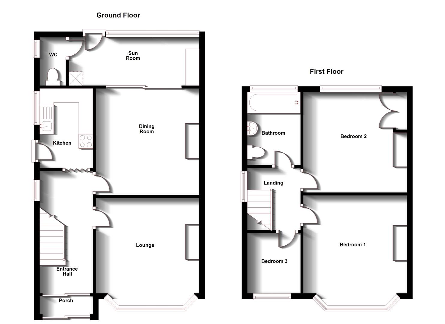 Floorplans For Portland Road, Rugby