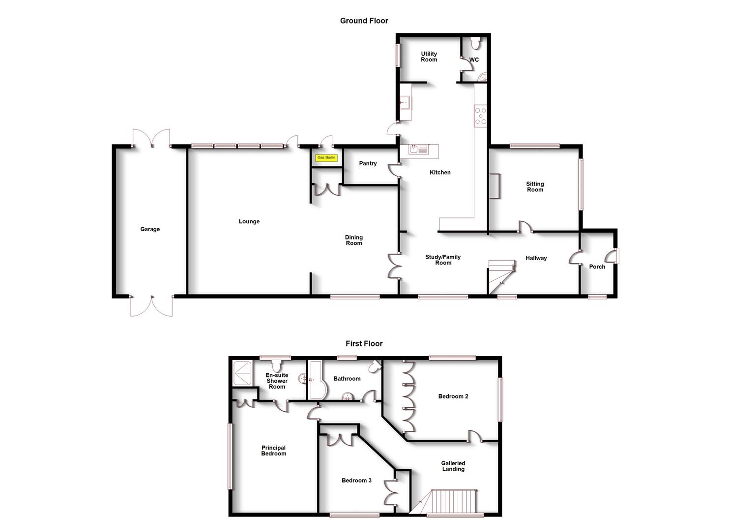 Floorplans For North Lodge, Dunchurch, Rugby