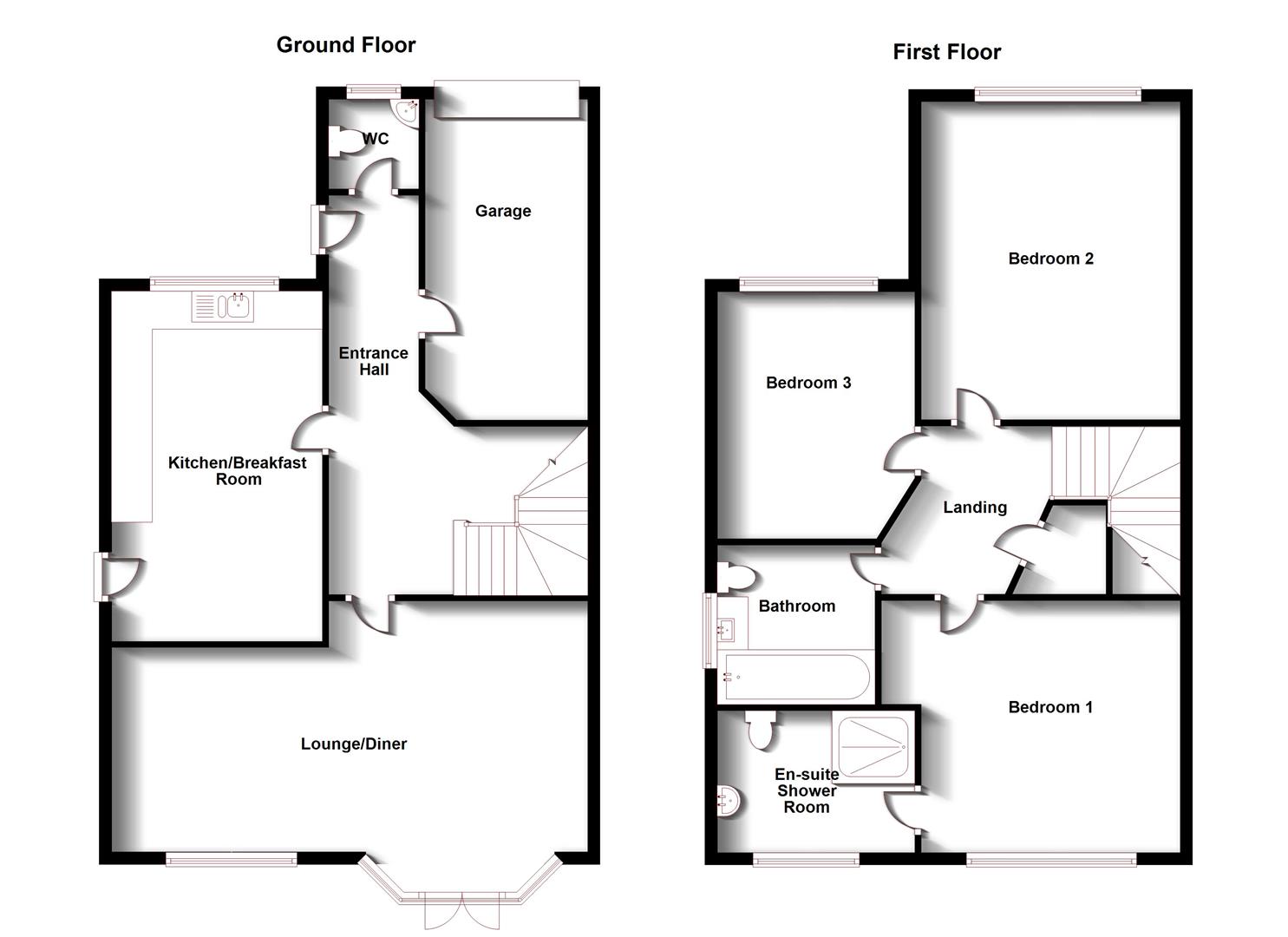 Floorplans For Deacon Close, Hillmorton, Rugby