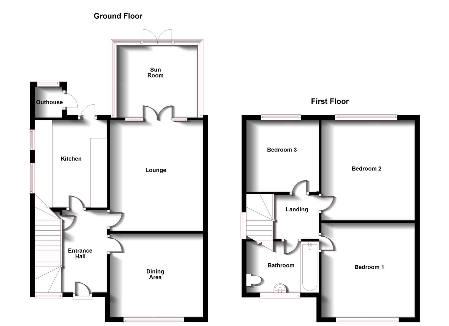 Floorplans For Sheriff Road, Rugby
