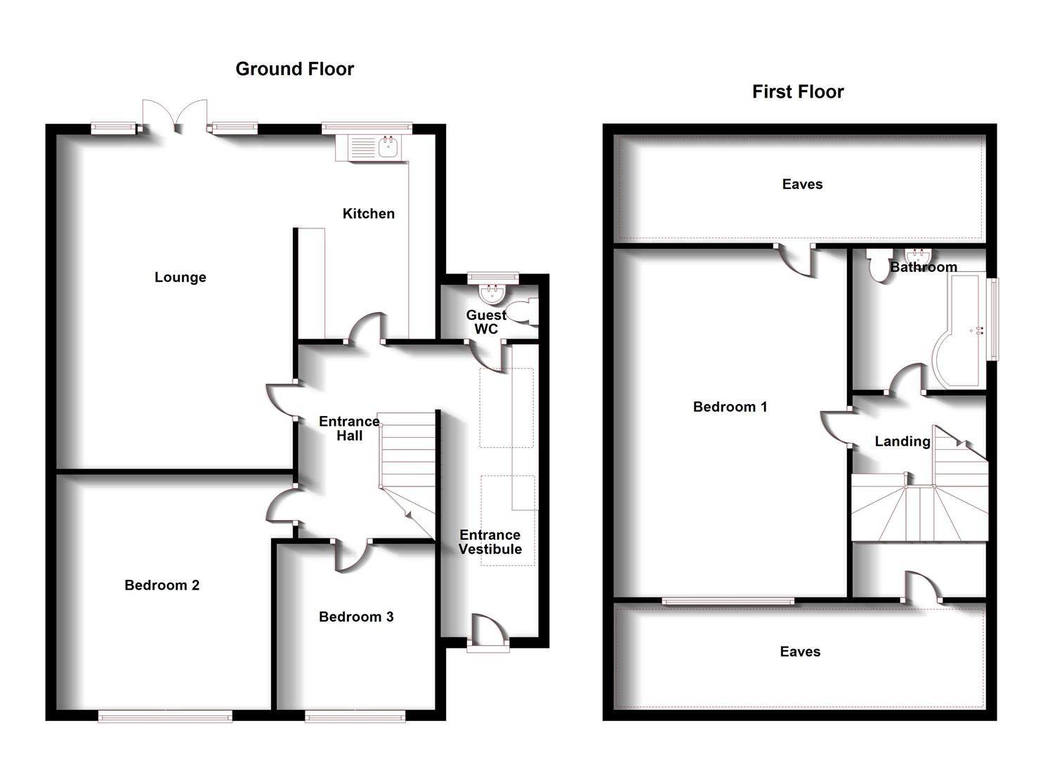 Floorplans For Sheridan Close, Hillside, Rugby