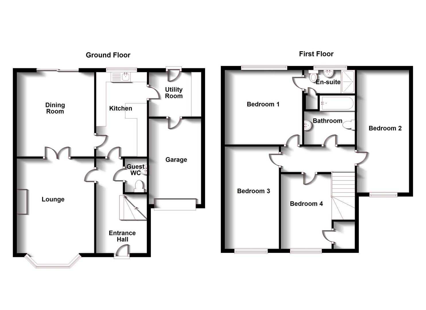 Floorplans For Durrell Drive, Cawston, Rugby