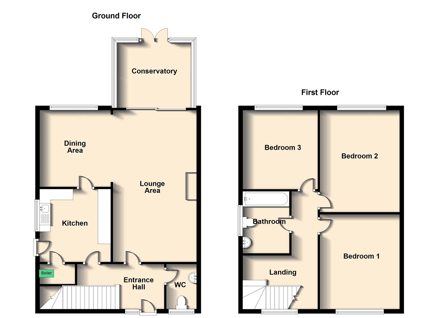 Floorplans For Alwyn Road, Bilton, Rugby