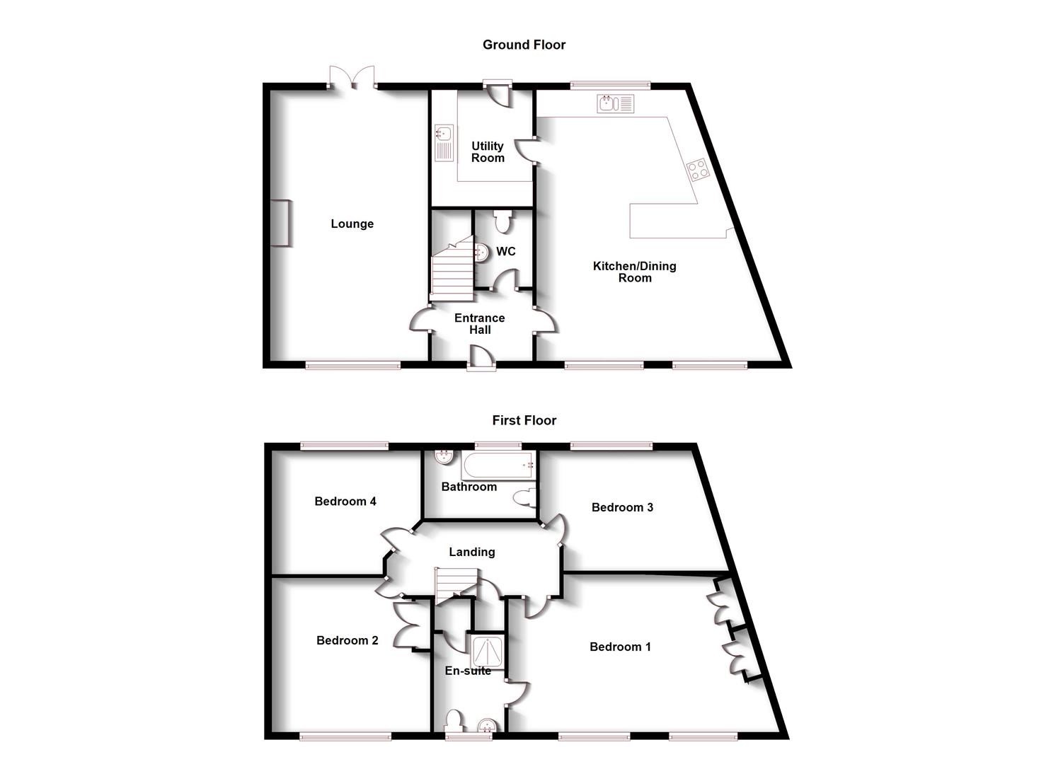 Floorplans For Grindal Place, Cawston, Rugby