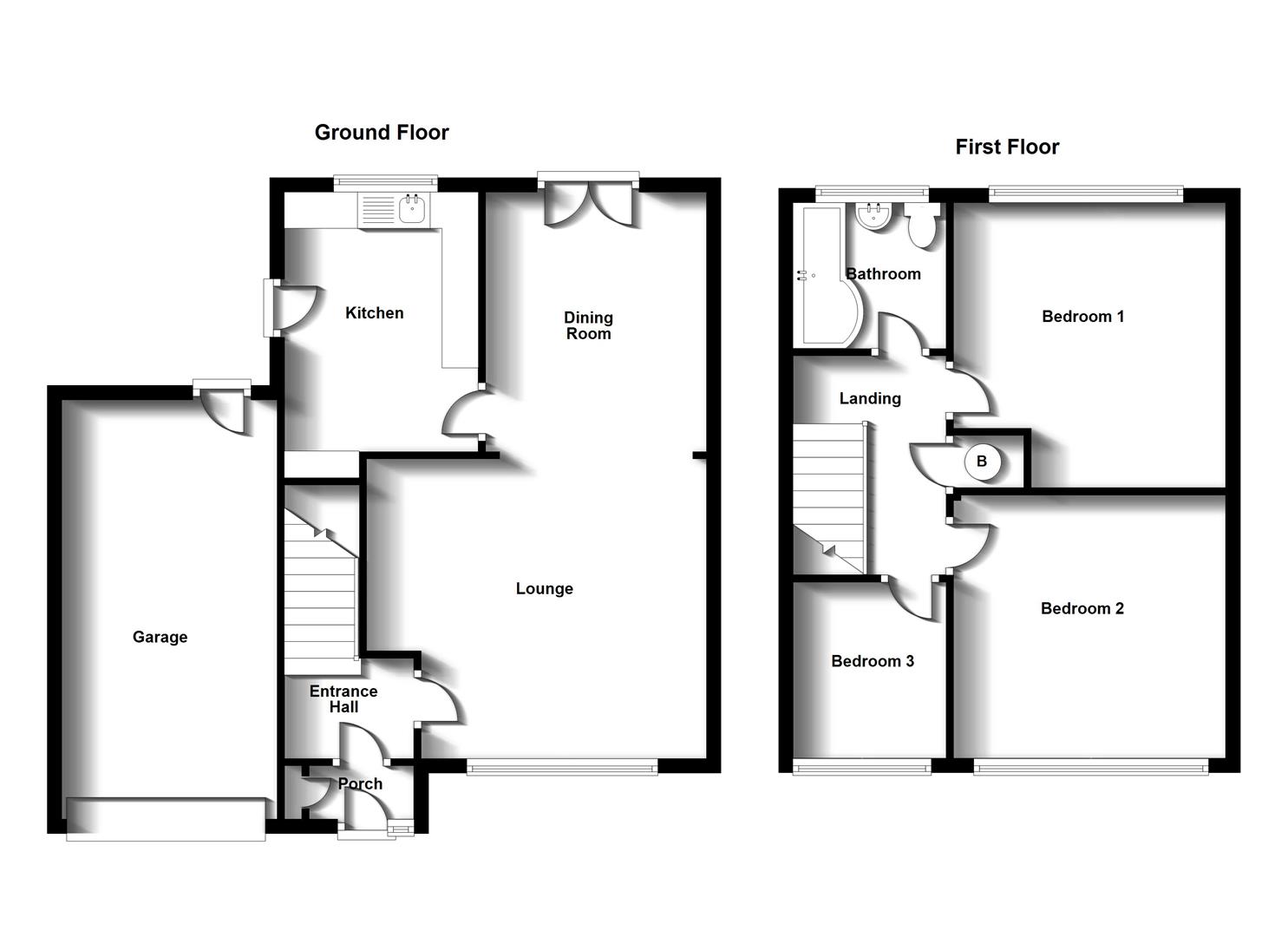 Floorplans For Lestock Close, Bilton, Rugby