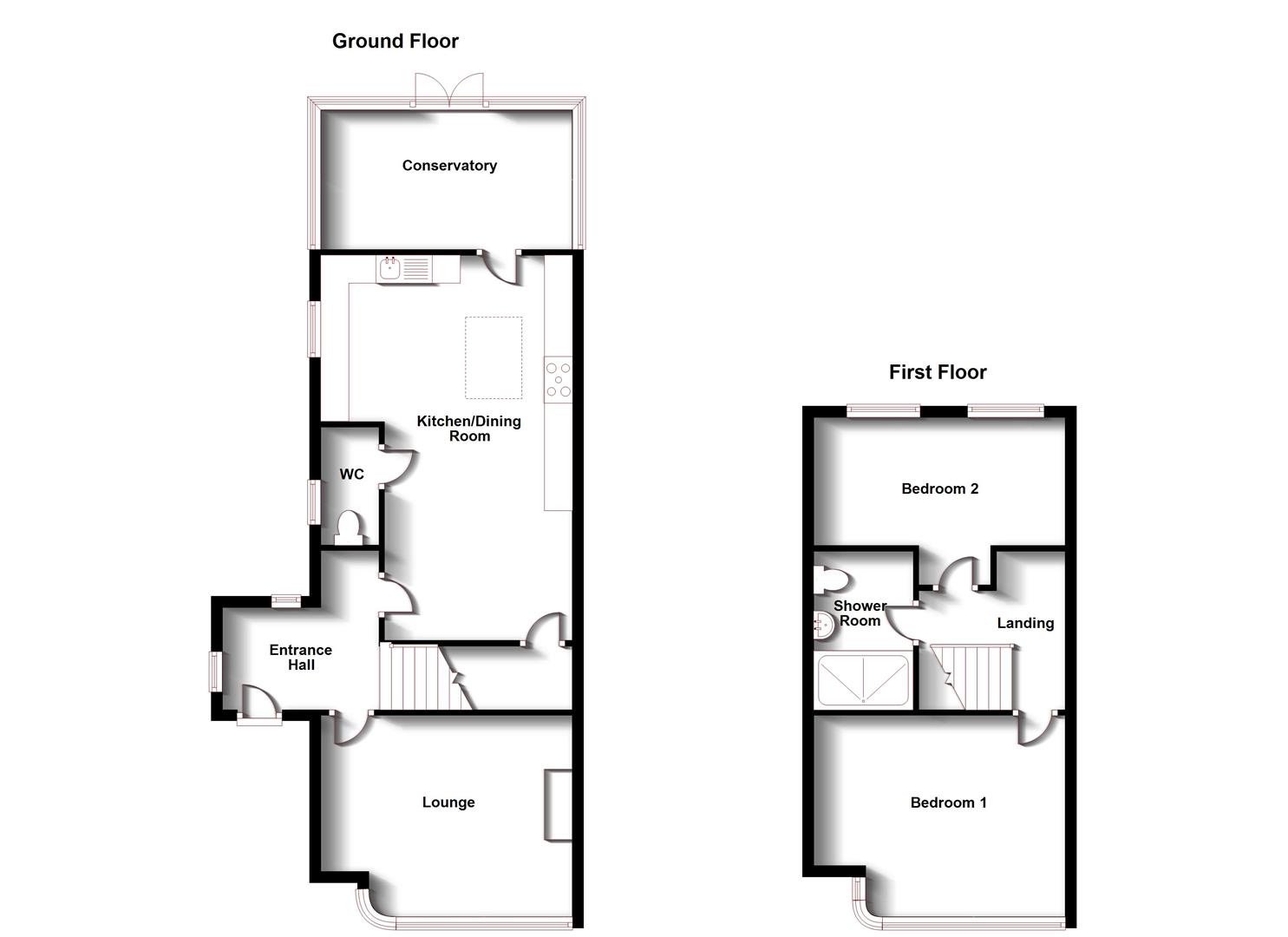 Floorplans For Seabroke Avenue, Rugby, Warwickshire