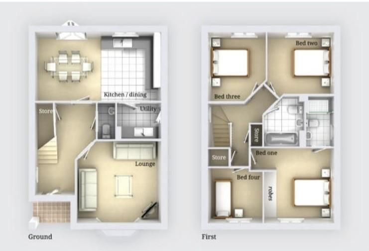 Floorplans For Teeswater Close, Rugby