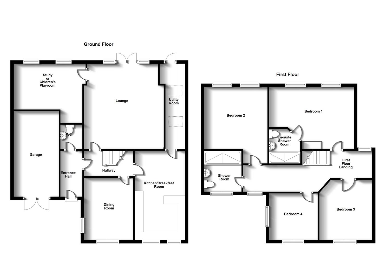 Floorplans For Hampden Way, Bilton Village, Rugby, Warwickshire