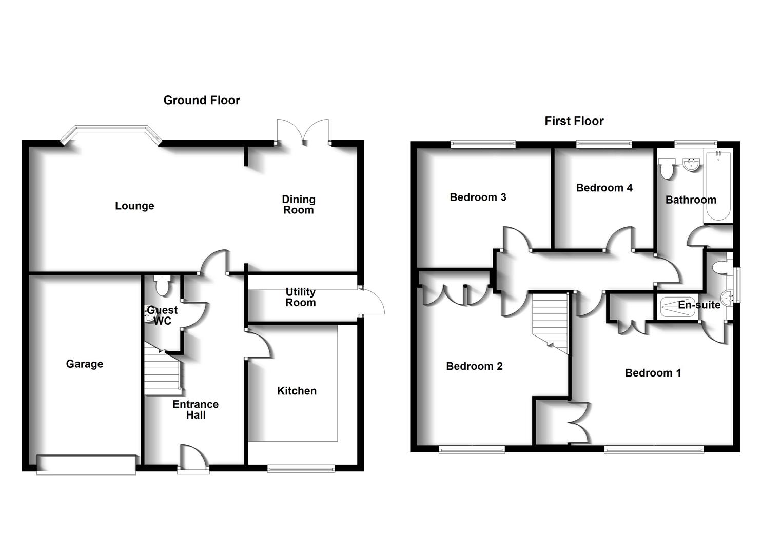 Floorplans For Judith Way, Cawston, Rugby