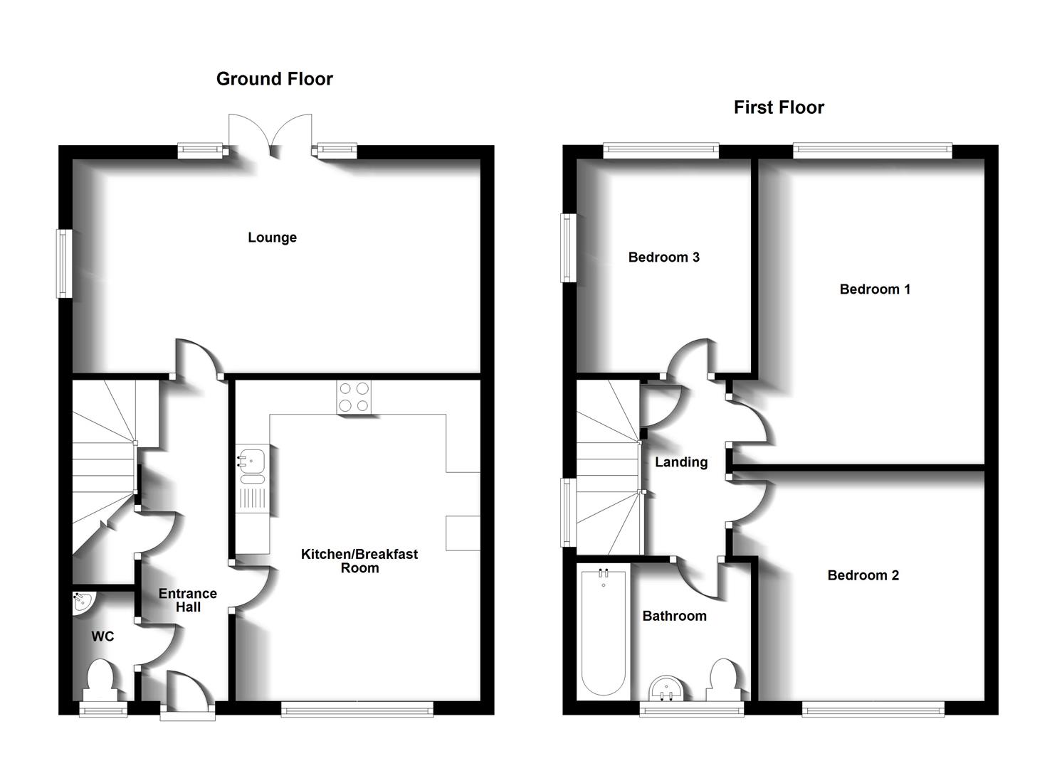 Floorplans For Willburton Mews, Cawston, Rugby