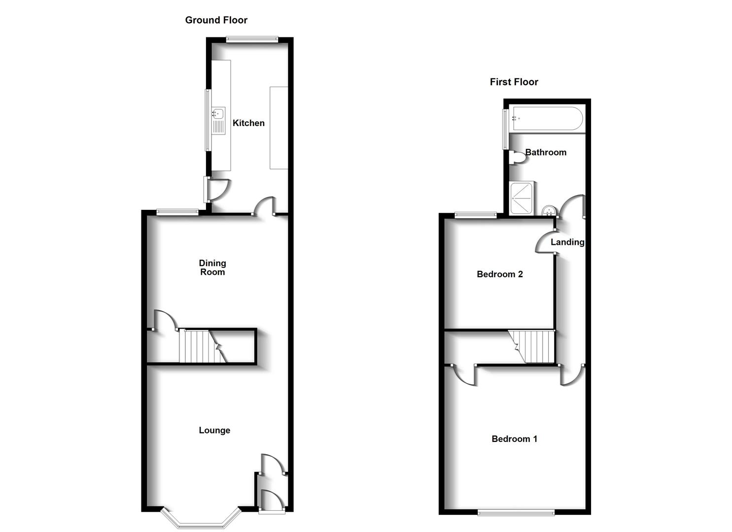 Floorplans For Abbey Street, Rugby, Warwickshire