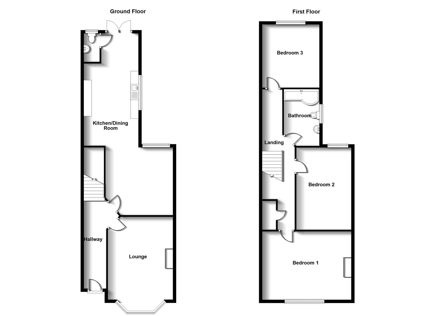 Floorplans For Benn Street, Rugby, Warwickshire