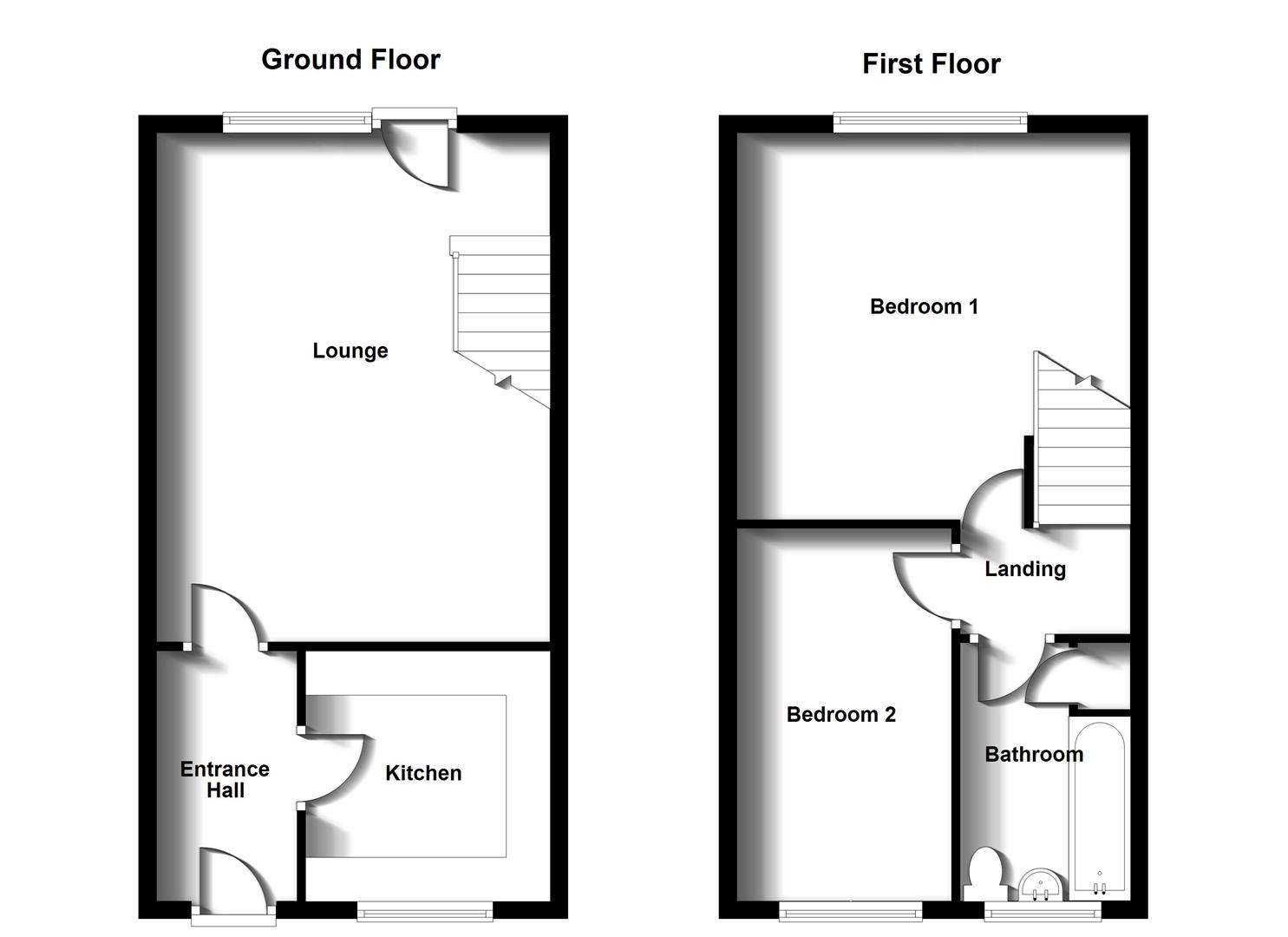 Floorplans For Kennedy Drive, Bilton, Rugby