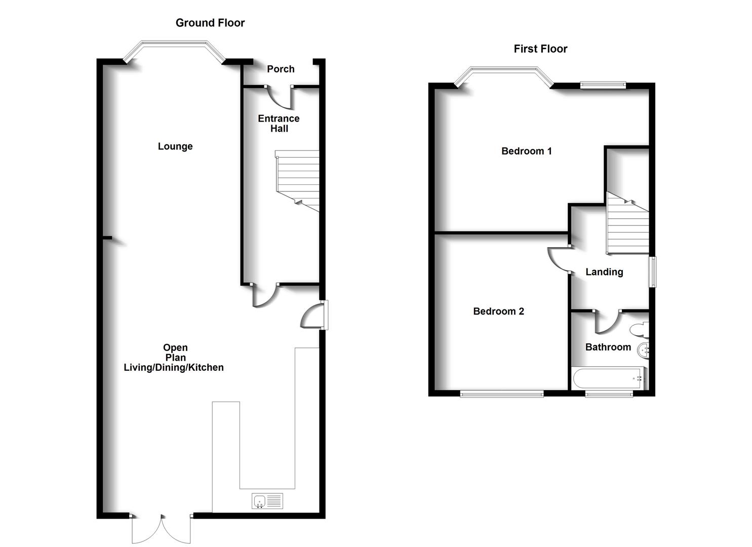 Floorplans For Rugby Road, Long Lawford, Rugby