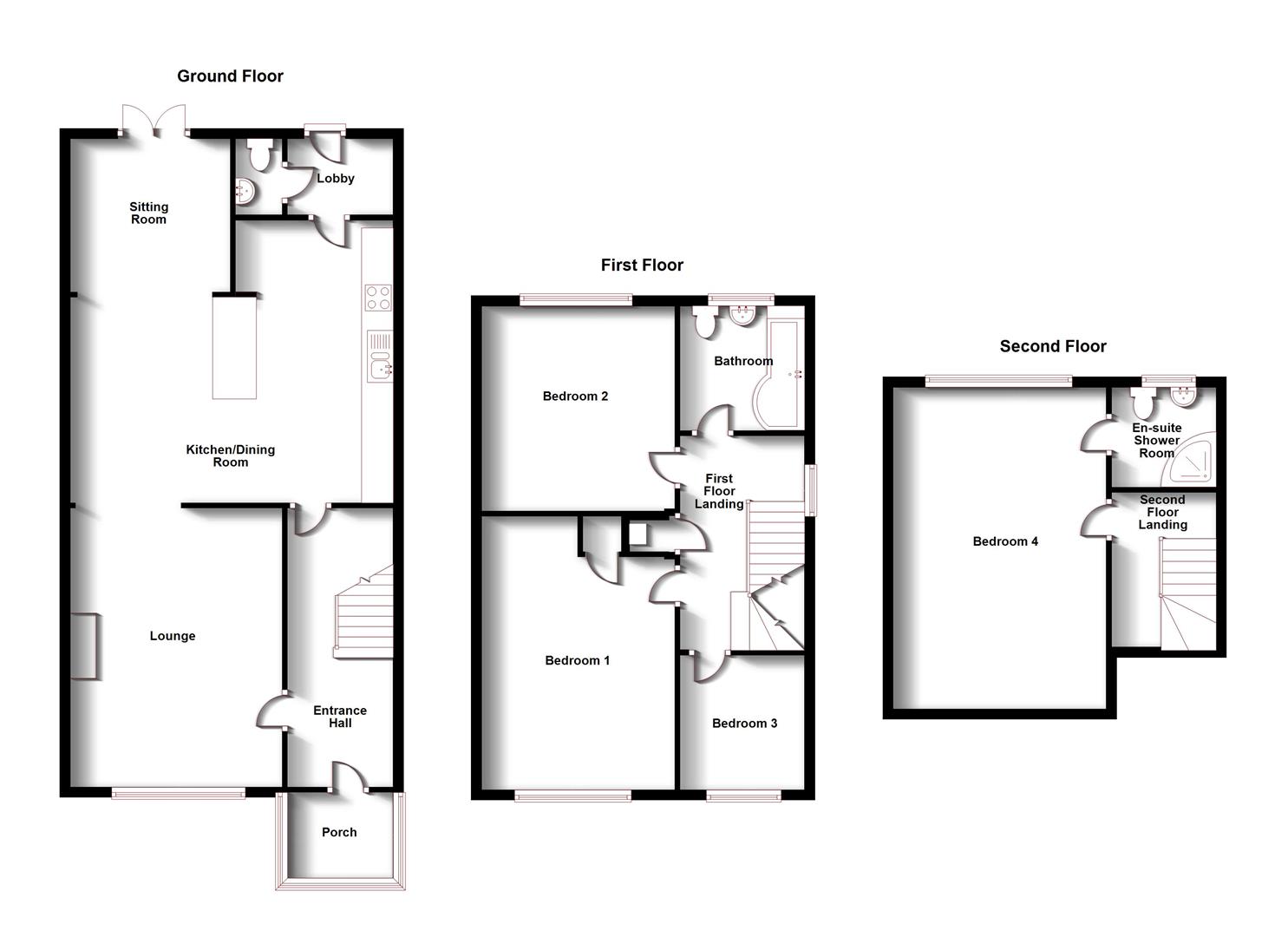 Floorplans For Gilbert Avenue, Rugby