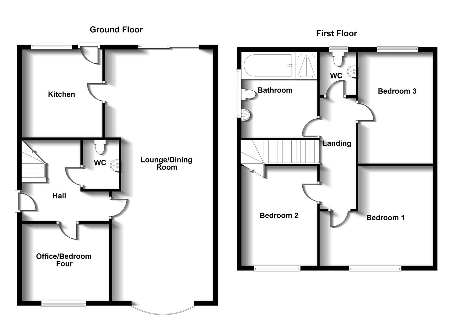 Floorplans For Carlton Road, Bilton, Rugby