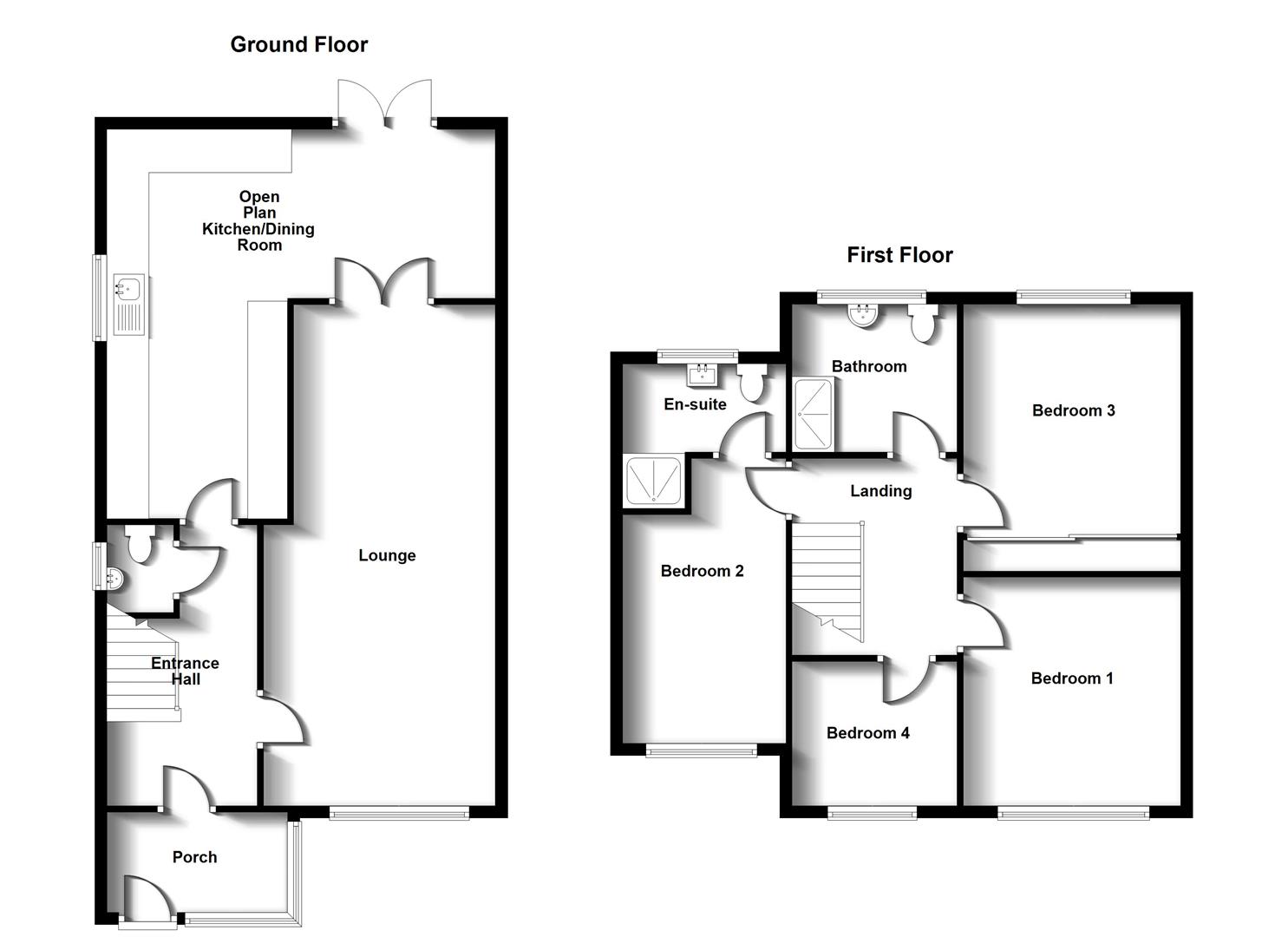 Floorplans For Montague Road, Bilton, Rugby
