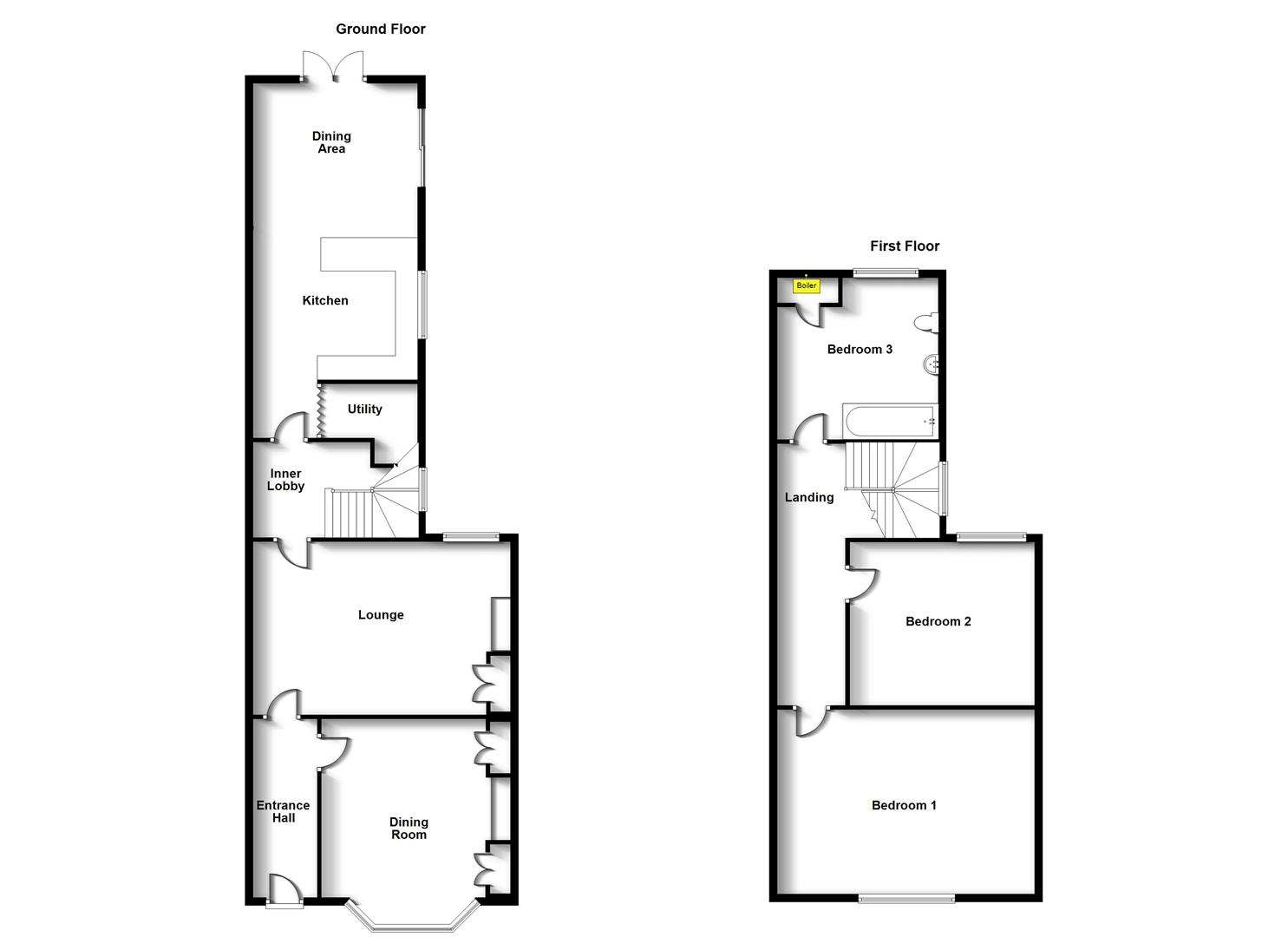 Floorplans For Benn Street, Rugby, Warwickshire