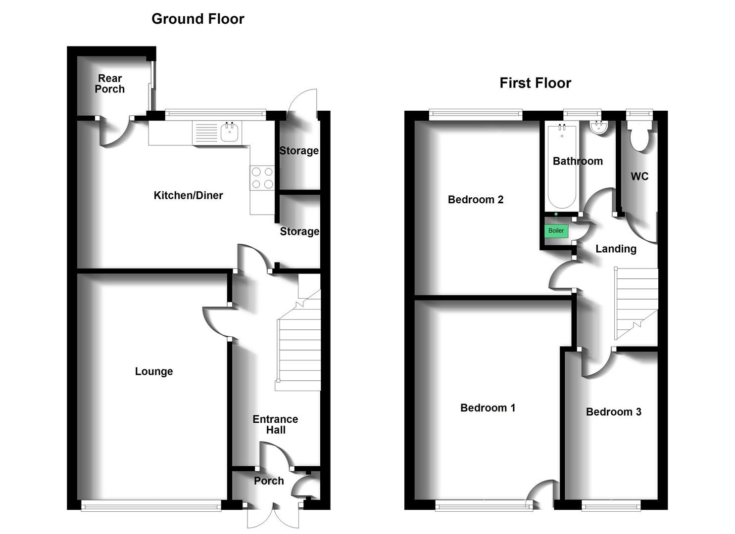 Floorplans For Parkfield Road, Newbold On Avon, Rugby