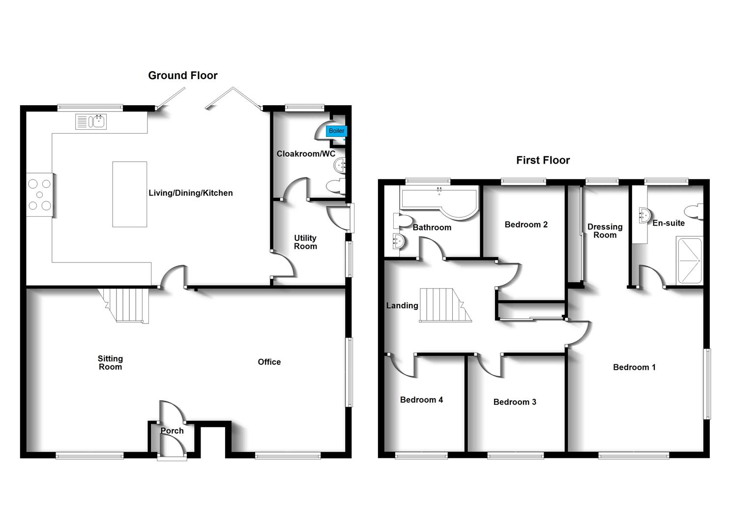 Floorplans For Dreyer Close, Bilton, Rugby