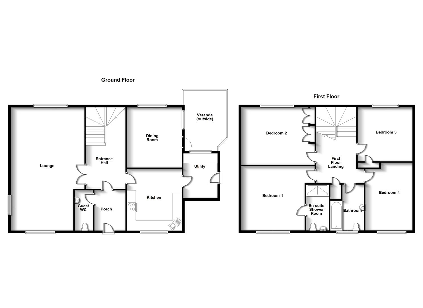 Floorplans For Russell Avenue, Dunchurch, Rugby