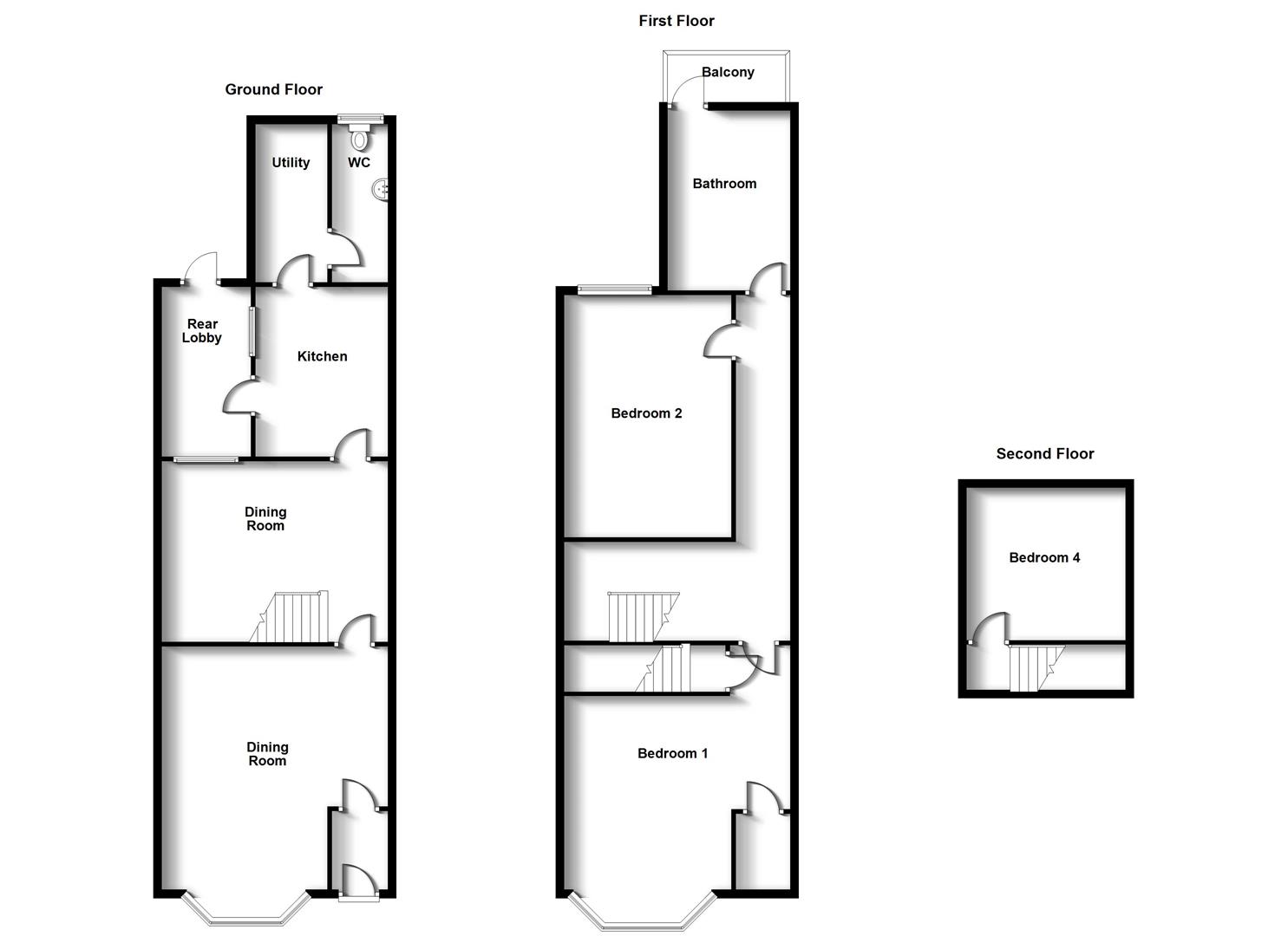 Floorplans For South Street, Rugby