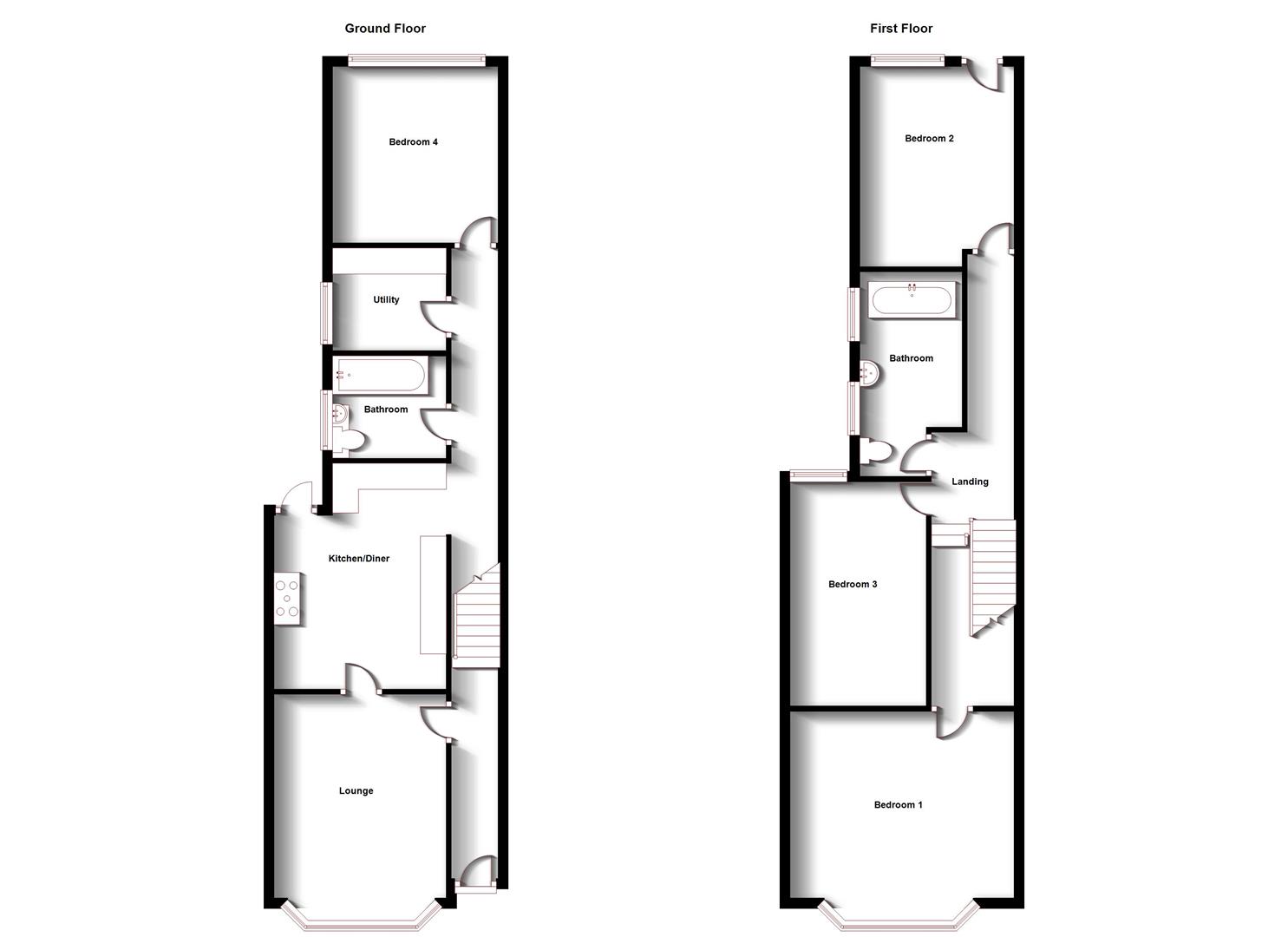 Floorplans For Windsor Street, Town Centre, Rugby
