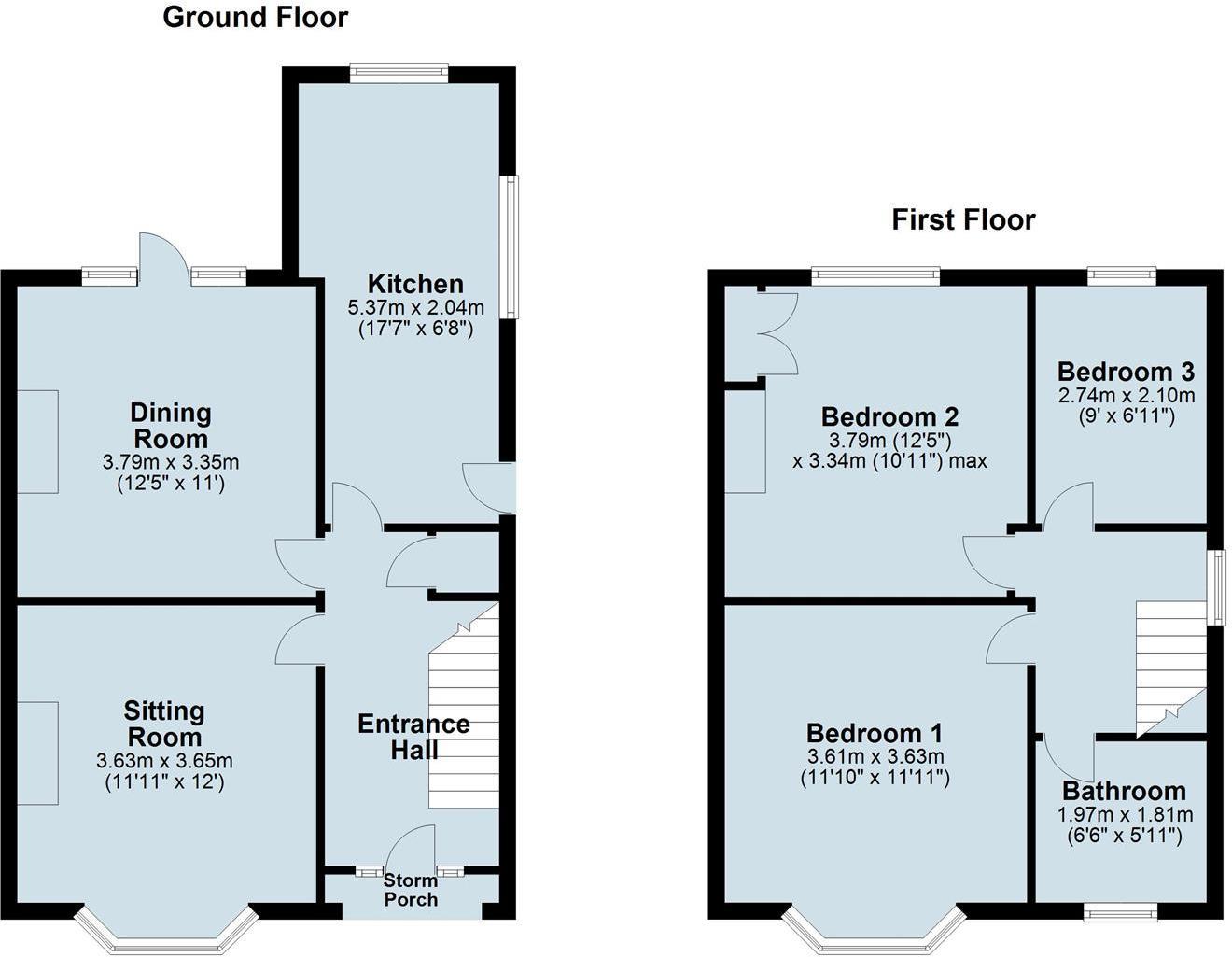 Floorplans For Bilton Road, Rugby