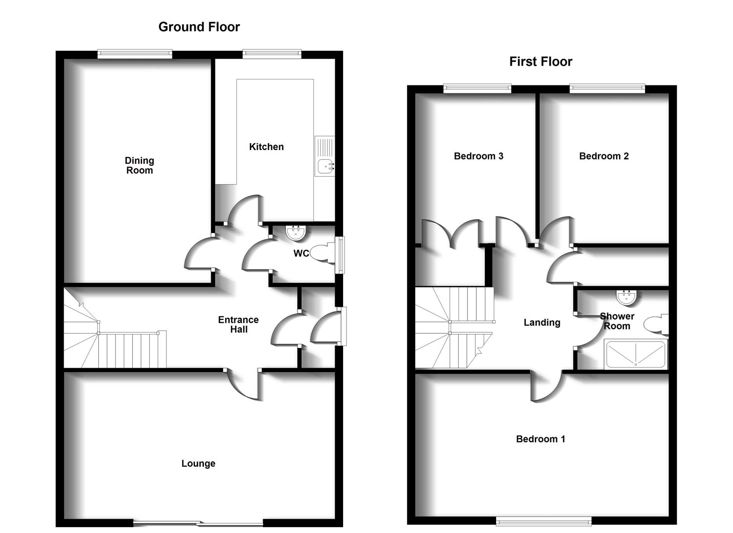 Floorplans For Cunningham Way, Rugby, Wawickshire